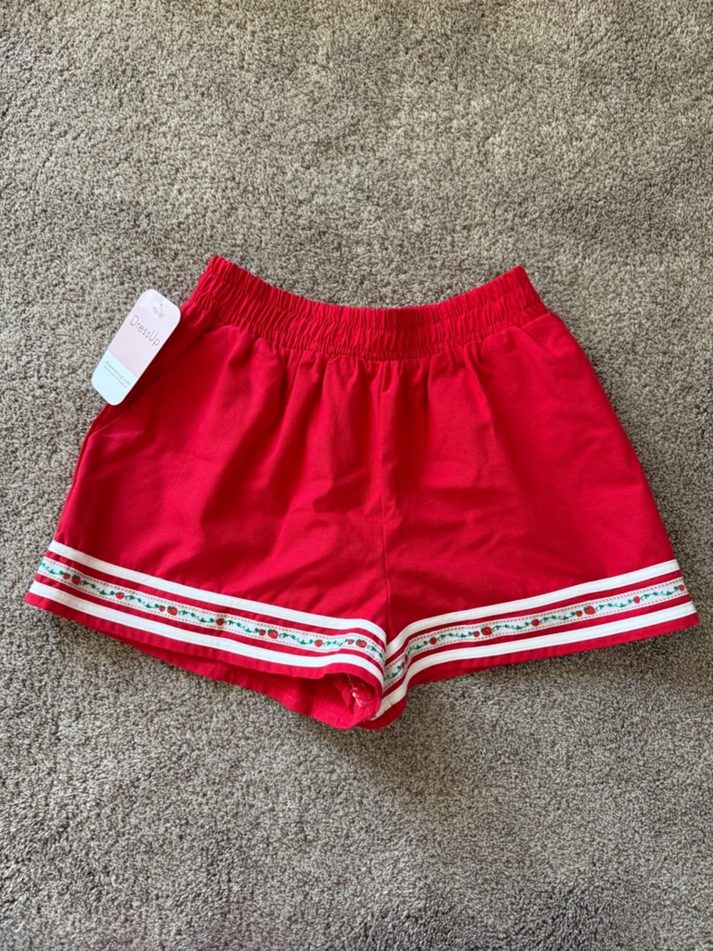 Hudson Gray Red Linen Blend Strawberry Shorts Size Small